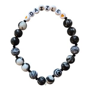 Ehlers-Danlos Syndrome (EDS) Awareness Handmade Beaded Zebra Bracelet “Dazzle”